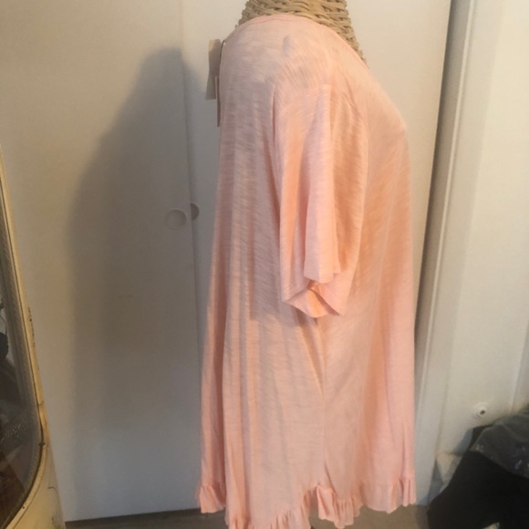 Cupio Woman blush T Shirt Peach Color Ruffle Hem 3X. NWT $48 - Picture 7 of 11